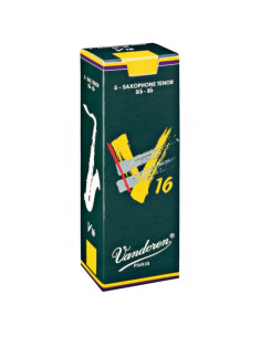 Caja 5 Cañas Saxo Tenor Vandoren V-16 2 caja verde oscuro