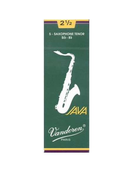 Caja 5 Cañas Saxo Tenor Vandoren Java 2 caja verde