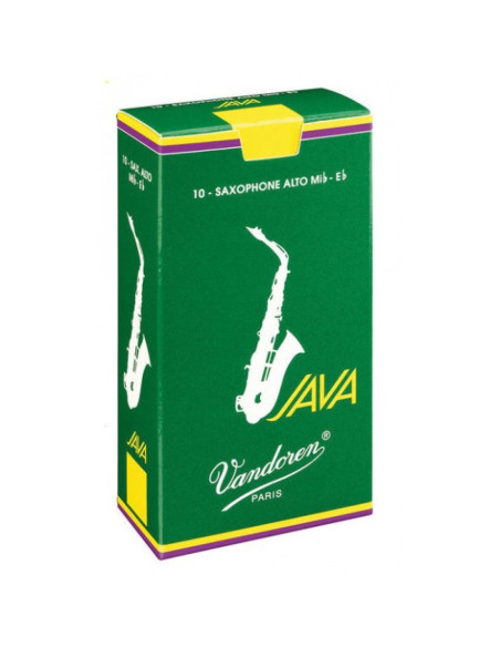 Caja 5 Cañas Saxo Tenor Vandoren Java 3 caja verde