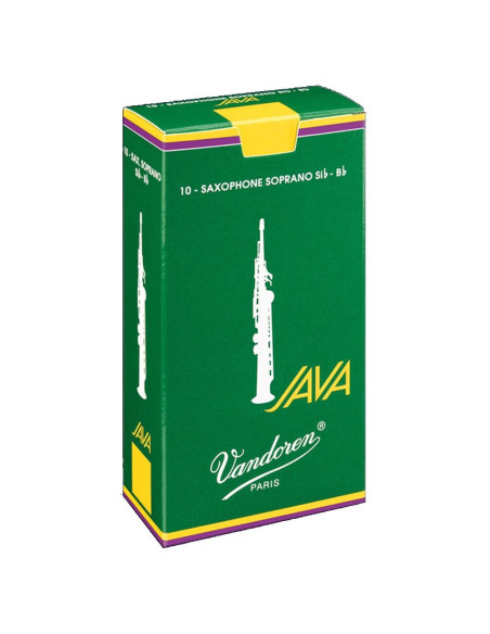Caja 10 Cañas Saxo Soprano Vandoren Java 3½ caja verde