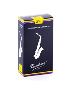 Caja 10 Cañas Saxo Alto Vandoren Tradicional 2½ caja azul