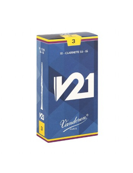 Caja 10 Cañas Clarinete Vandoren V-21 3½ caja azul claro