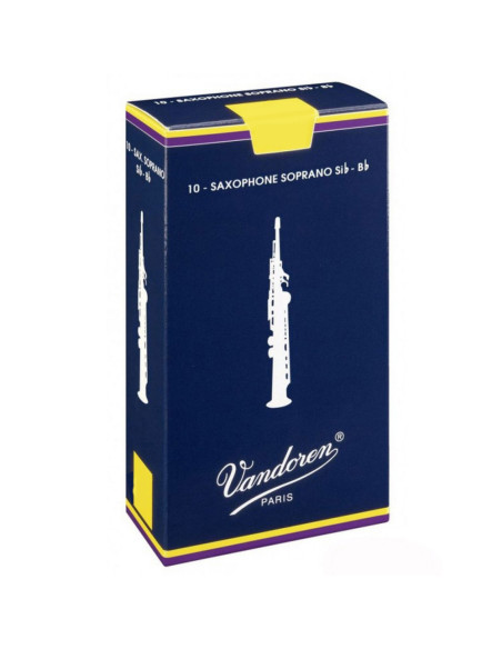 Caja 10 Cañas Saxo Soprano Vandoren Tradicional 1½ azul