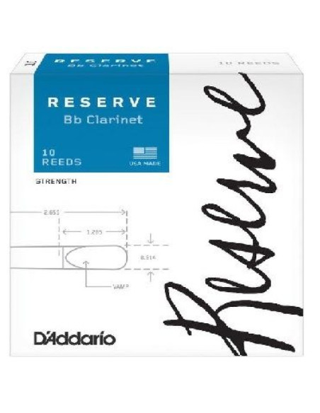 Caja 10 Cañas Clarinete Organic Reserve by D'Addario 2½