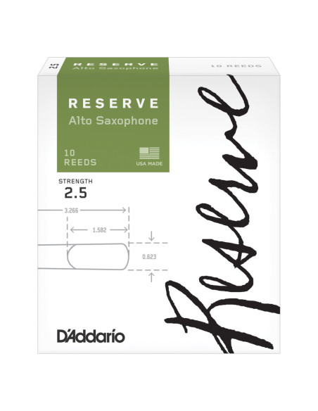 Caja 10 Cañas Saxo Alto Organic Reserve by D'Addario 2½