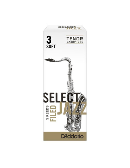 Caja 5 Cañas Saxo Tenor Select Jazz by D'Addario 3 Suave Filed