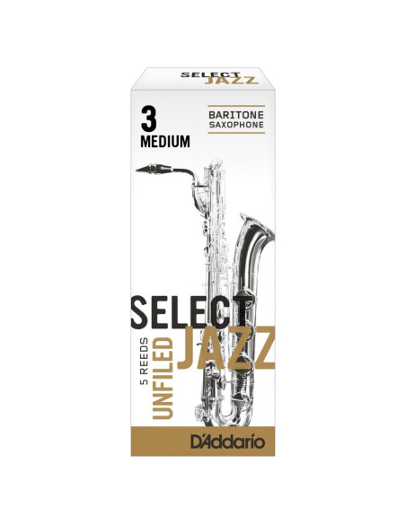 Caja 5 Cañas Saxo Barítono Select Jazz by D'Addario 3 Dura Filed