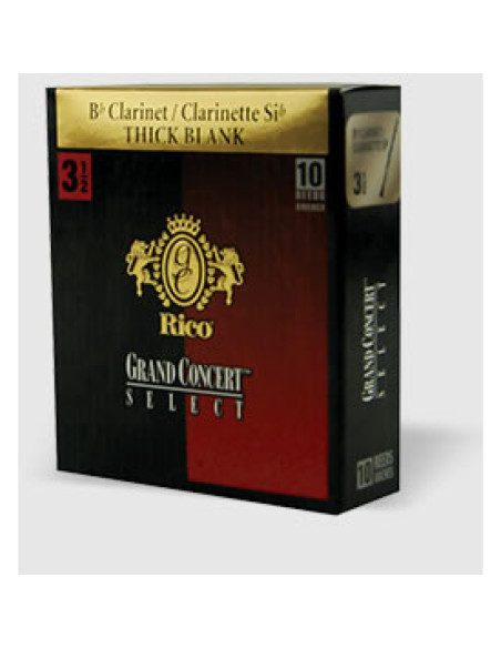 Caja 10 Cañas Clarinete Rico Gran Concert Select Thick Blank 2