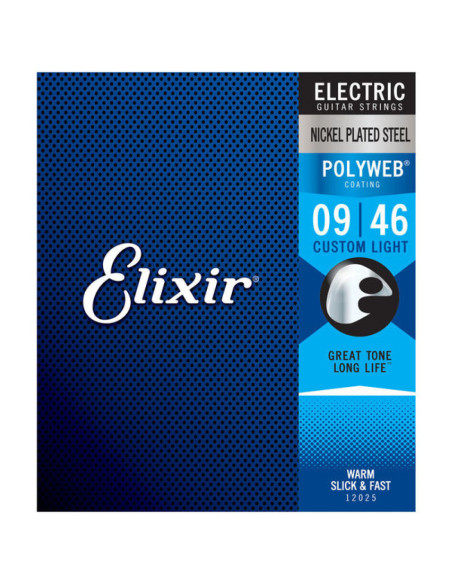 Juego Cuerdas Guitarra Eléctrica Elixir Polyweb 12025 (009-046)