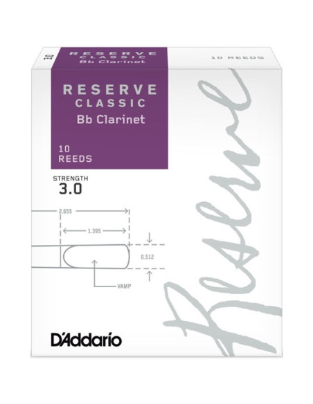 Caja 10 Cañas Clarinete Organic Reserve Classic by D'Addario 3