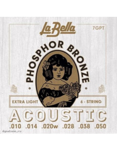 Juego La Bella Acústica Phosphor Bronze 7-GPT (010-050)