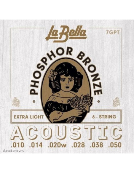 Juego La Bella Acústica Phosphor Bronze 7-GPT (010-050)