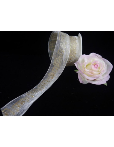 Cinta Regalo Agifty R-1004 Crema Notas Doradas