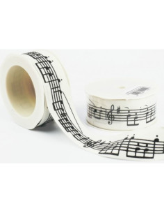 Cinta Regalo Agifty R-1014 Blanca Notas Negras