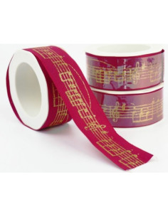 Cinta Regalo Agifty R-1016 Roja Notas Doradas