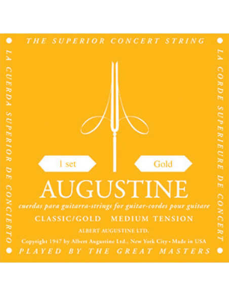 Juego Cuerdas Guitarra Clásica Augustine Oro