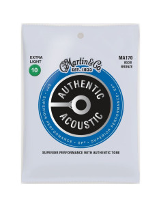 Juego Cuerdas Guitarra Acústica Martin MA-170 Bronce 80/20 010-47