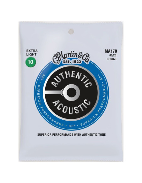 Juego Cuerdas Guitarra Acústica Martin MA-170 Bronce 80/20 010-47