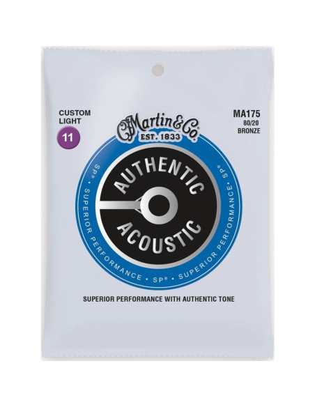 Juego Cuerdas Guitarra Acústica Martin MA-175 Bronce 80/20 011-052