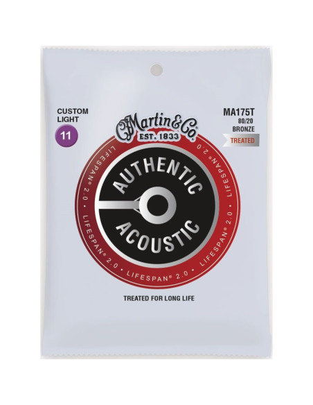 Juego Cuerdas Guitarra Acústica Martin MA-175T Lifespan 80/20 011-052