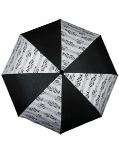 Mini Paraguas Notas Agifty U-2002 Blanco y Negro