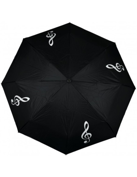 Mini paraguas Agifty U-2003 Negro Clave de Sol blanca