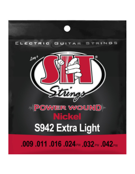 Juego Cuerdas Guitarra Eléctrica SIT Powerwound S942 009-042