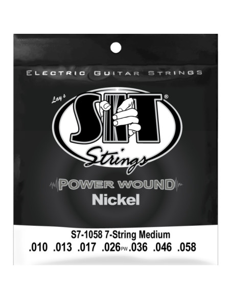 Juego 7 Cuerdas Guitarra Eléctrica SIT Powerwound S71058 010-058