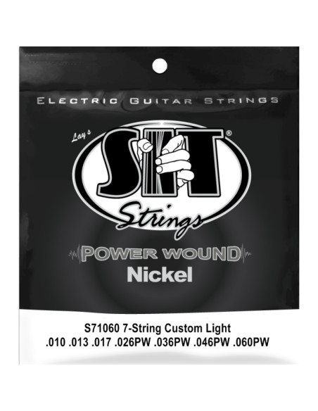 Juego 7 Cuerdas Guitarra Eléctrica SIT Powerwound S71060 010-060