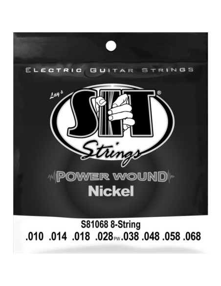 Juego 8 Cuerdas Guitarra Eléctrica SIT Powerwound S81068 010-068