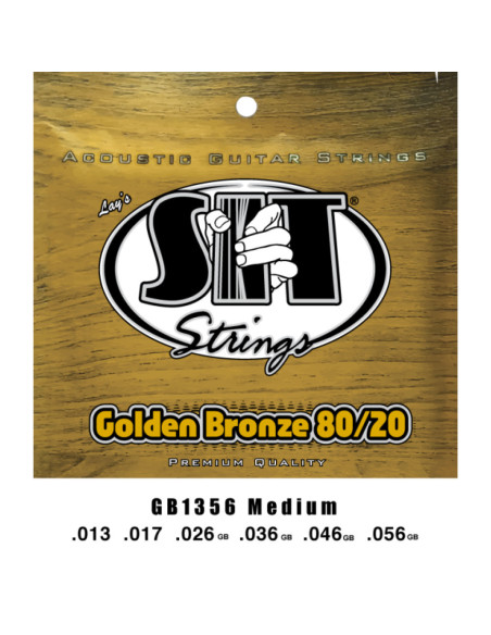 Juego Cuerdas Guitarra Acústica SIT Golden Bronze GB1356 013-056