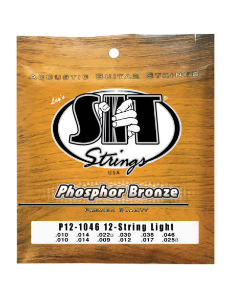 Juego 12 Cuerdas Guitarra Acústica SIT Phosphor Bronze P121046 010-04