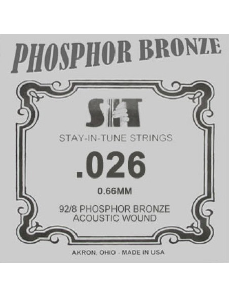 Cuerda Guitarra Acústica Phosphor Bronze SIT .026B