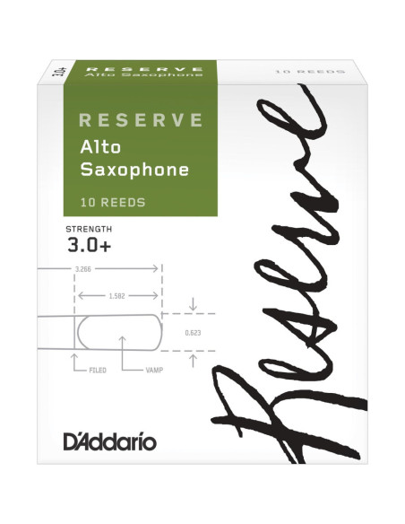 Caja 10 Cañas Saxo Alto Organic Reserve by D'Addario 3+