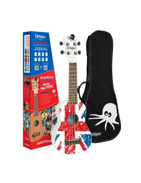 Ukelele Soprano Octopus UK-205UJW Union Jack Blanca