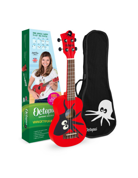 Ukelele Soprano Octopus UK-205KAR Kane Rojo