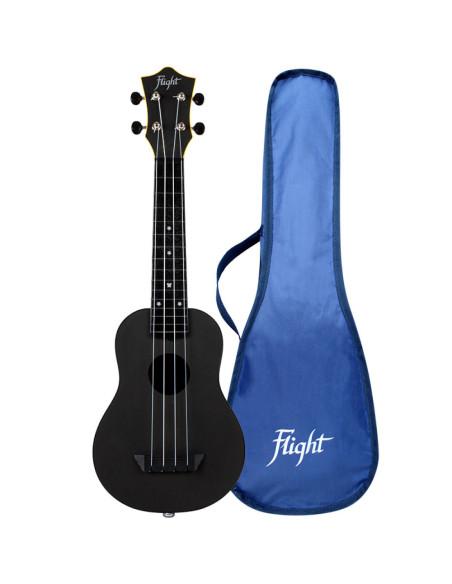 Ukelele Soprano Flight TUS-35EBK Travel Electrificado Negro