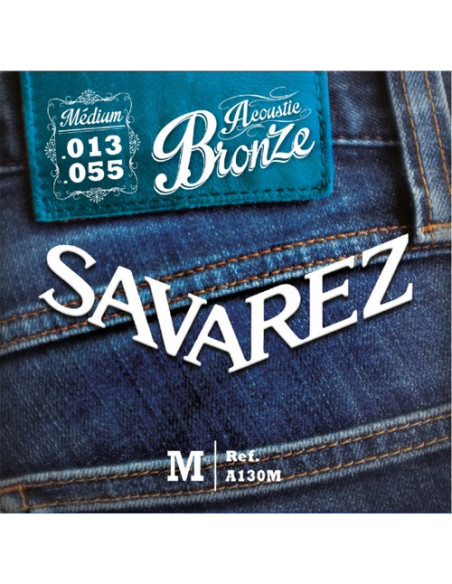 Juego Cuerdas Guitarra Acústica Savarez A130M Bronze 013-055