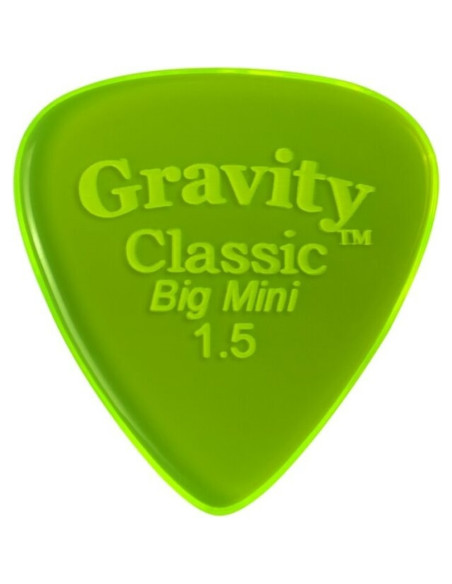 Púa Gravity Classic Big Mini 1.5mm Mate Verde GCLB15M