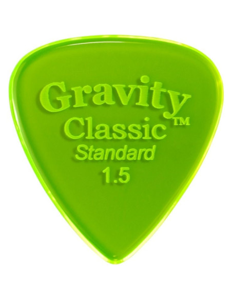 Púa Gravity Classic Standard 1.5mm Mate Verde GCLS15M