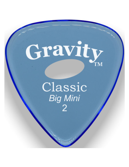 Púa Gravity Classic Big Mini 2.0mm Pulida Elipse Azul GCLB2PE