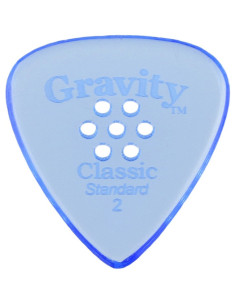 Púa Gravity Classic Standard 2.0mm Pulida Multi-Hole Azul GCLS2PM