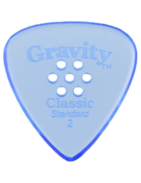 Púa Gravity Classic Standard 2.0mm Pulida Multi-Hole Azul GCLS2PM