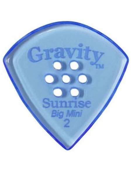 Púa Gravity Sunrise Big Mini 2.0mm Pulida Multi-Hole Azul GSUB2PM
