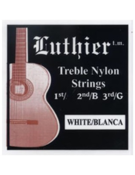 Juego Cuerdas Primas Blancas Luthier LU-123WH