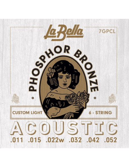 Juego La Bella Acústica Phosphor Bronze 7-GPCL (011-052)