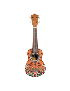 Ukelele Soprano Bamboo B1E-OM Orange Mandala