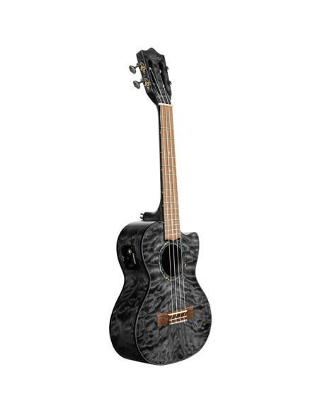 Ukelele Tenor Lanikai QM-BKCET Quilted Maple Electrificado Black