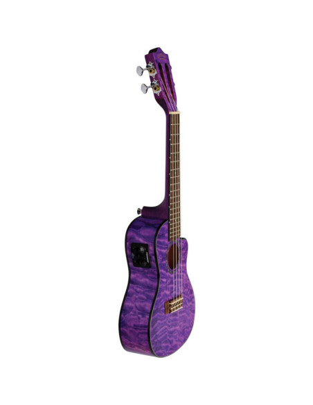 Ukelele Concert Lanikai QM-PUCEC Quilted Maple Electrificado Purple