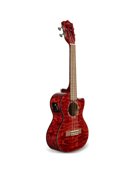 Ukelele Tenor Lanikai QM-RDCET Quilted Maple Electrificado Red